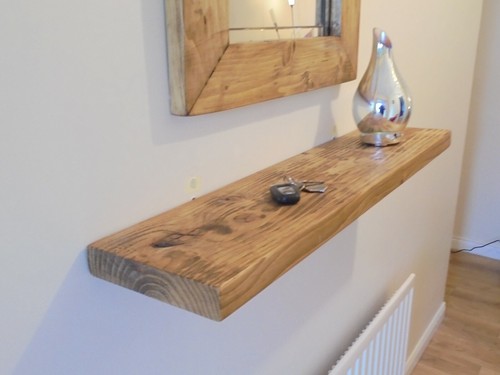 Waxed floating shelf rustic - floating,